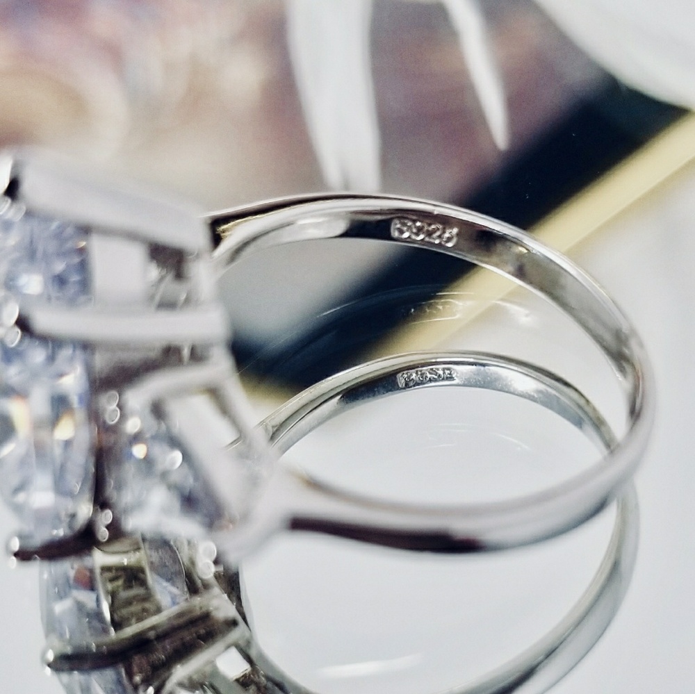 💍7CT PEAR DIAMOND & 1CT TRILLIONS SIDES💍5,6,7,8 - Picture 7 of 8